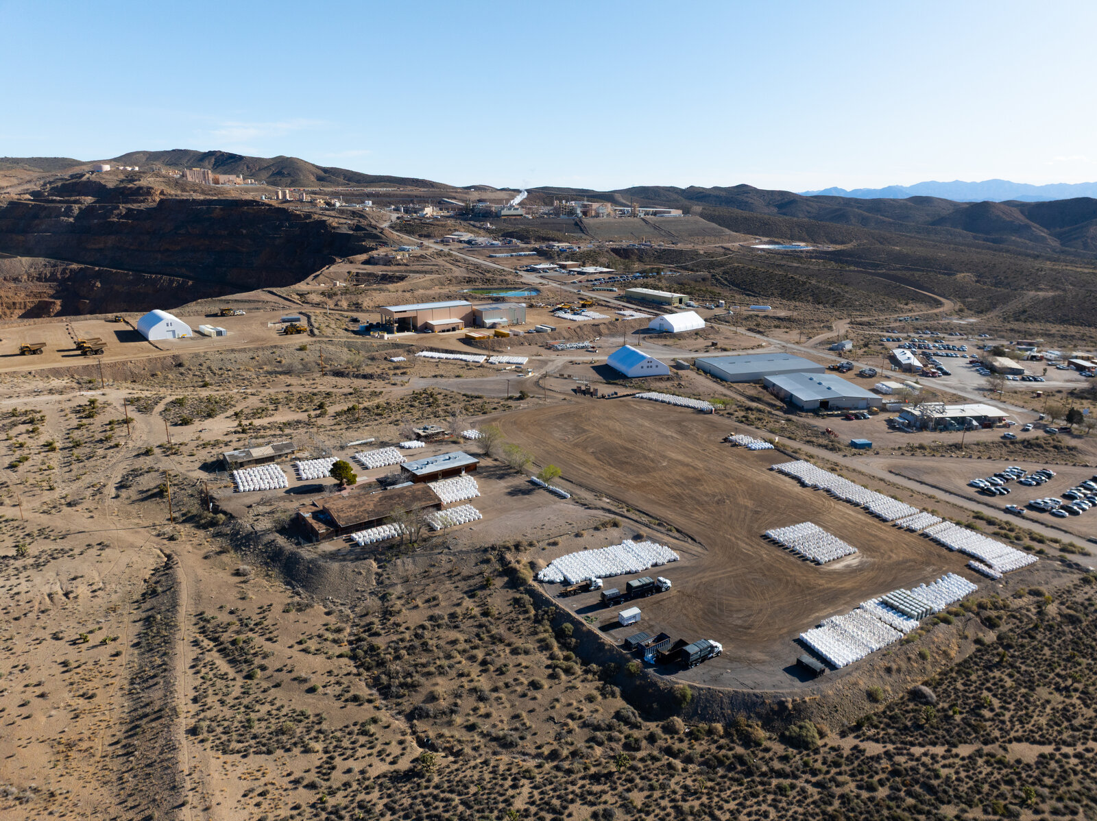 Aerial view of the MP Materials site at Mountain Pass, California